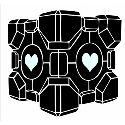 Portal 3D Companion Cube Decal Set