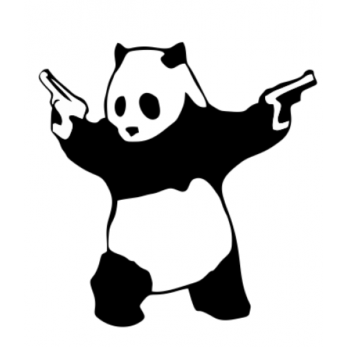 Banksy Panda with Guns Decal Set